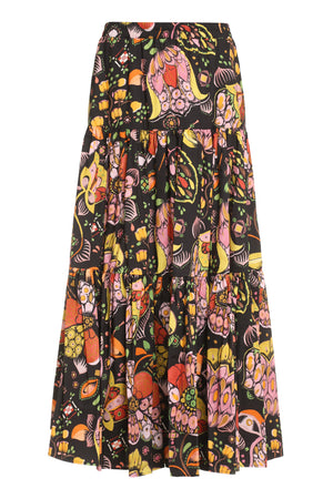 Printed cotton skirt-0